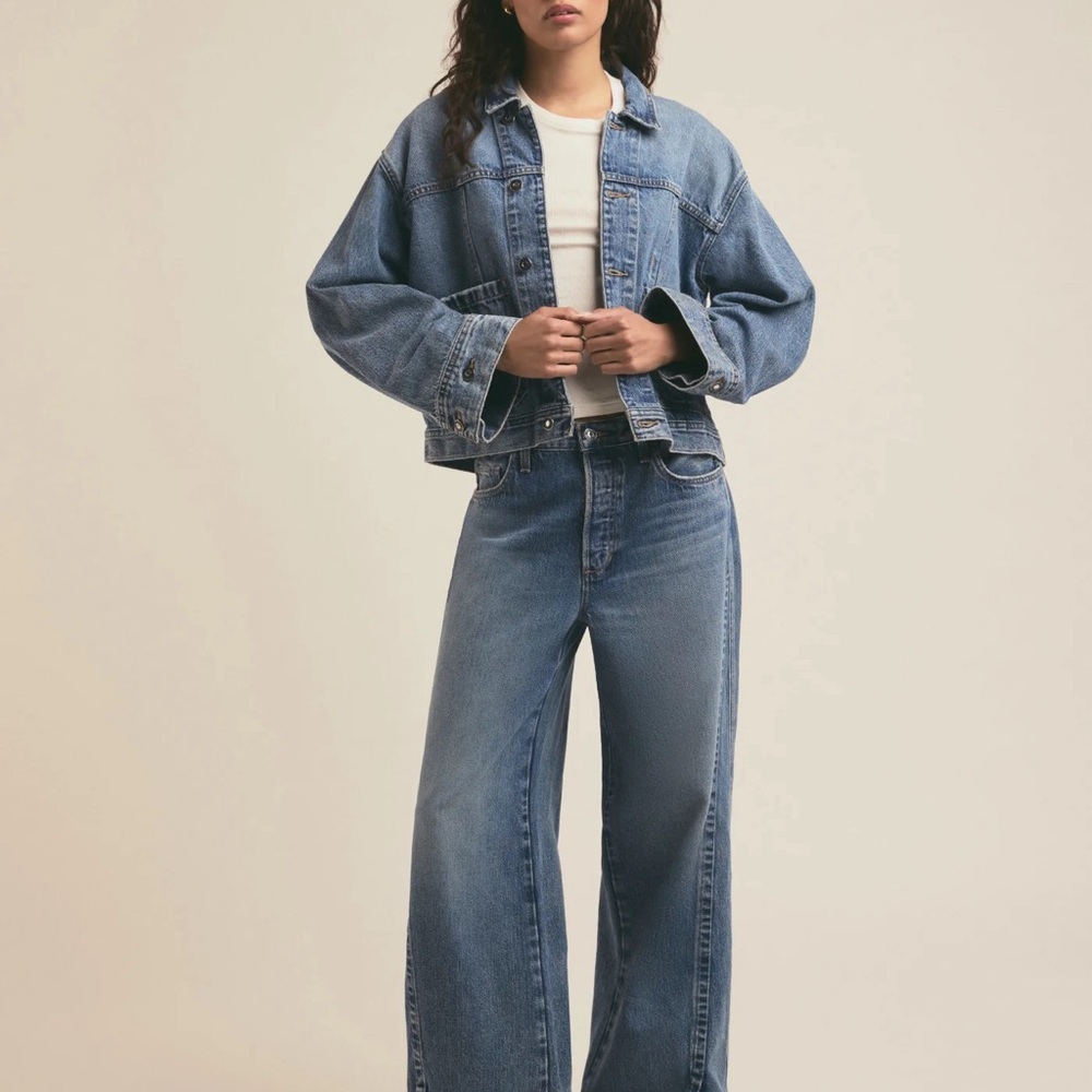 Favorite Daughter Olivers Blue Wide Leg Flare Pants